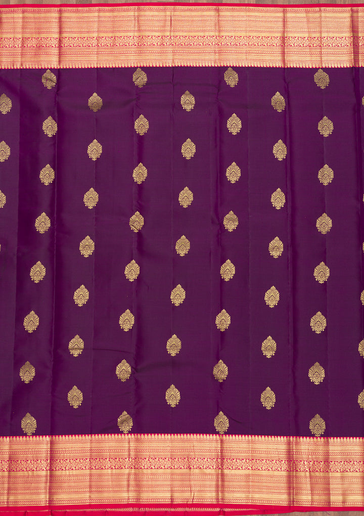 Purple Zariwork Banarasi Pure Silk Saree