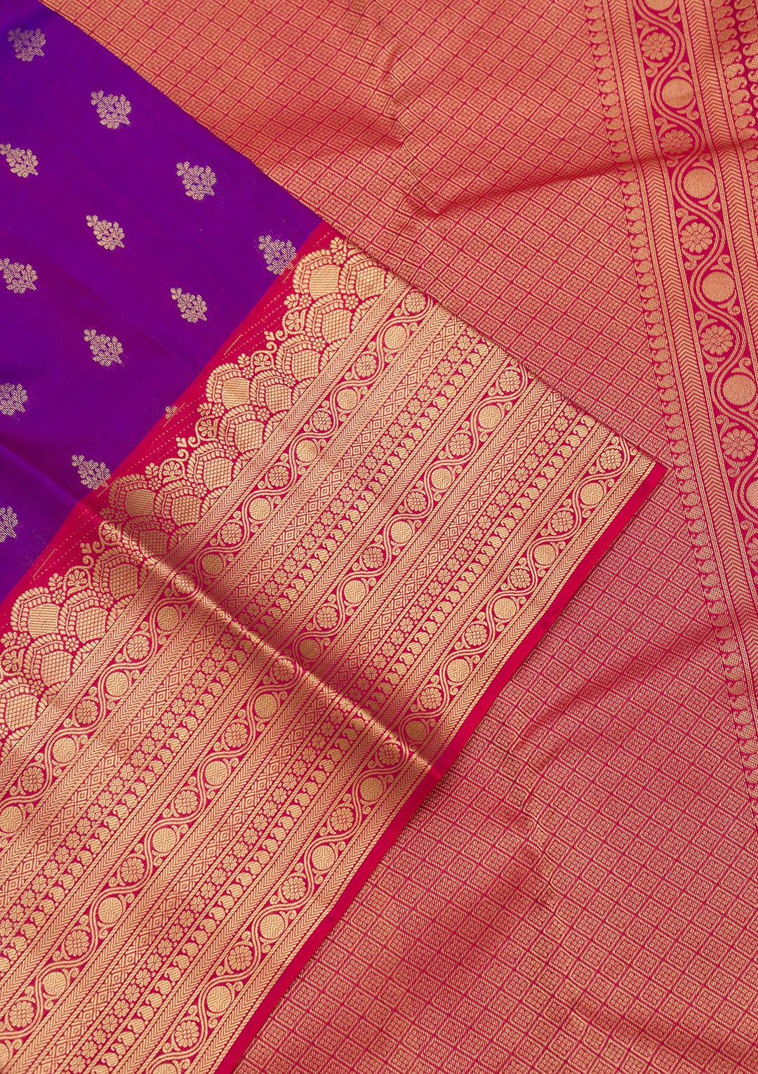 Purple Zariwork Pure Silk Saree
