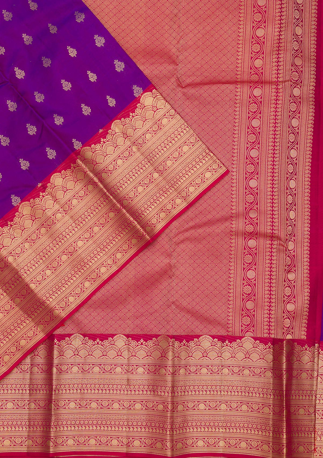 Purple Zariwork Pure Silk Saree
