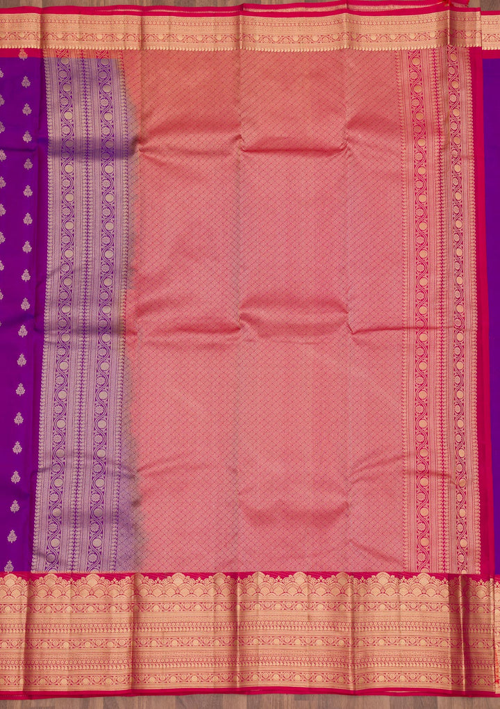 Purple Zariwork Pure Silk Saree