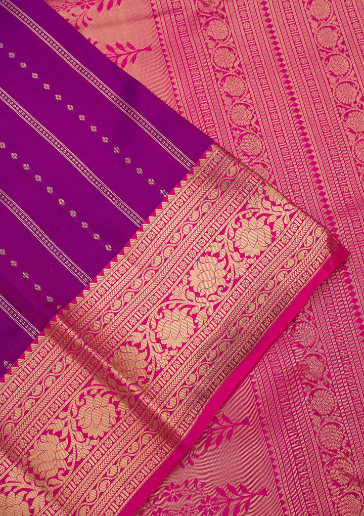 Purple Zariwork Pure Silk Saree