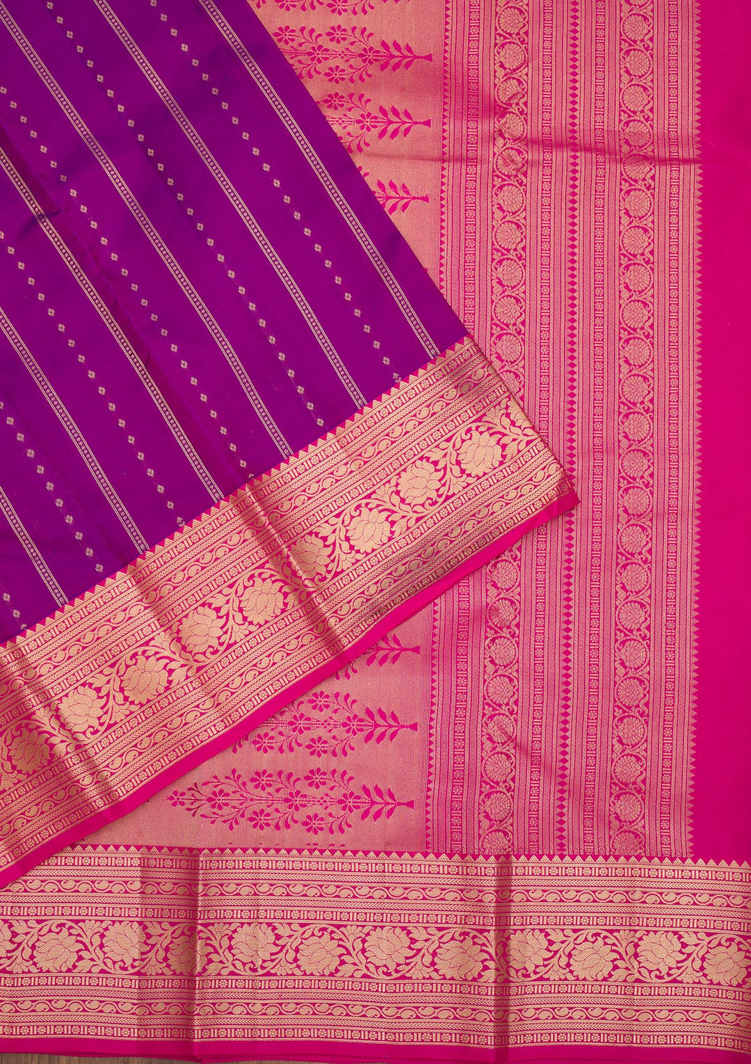 Purple Zariwork Pure Silk Saree