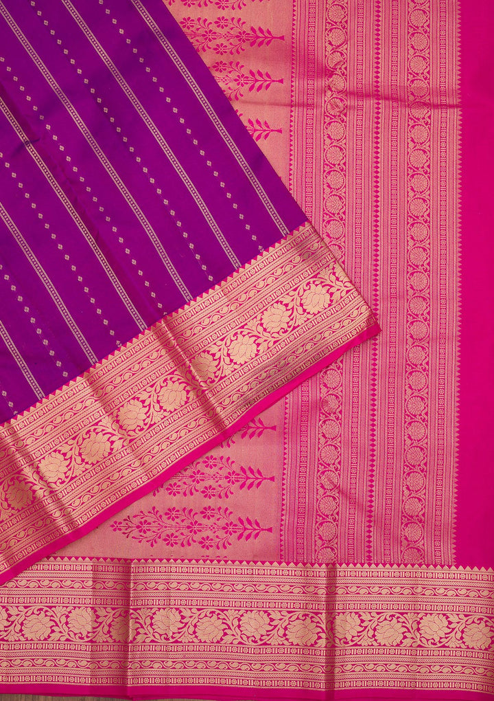 Purple Zariwork Pure Silk Saree