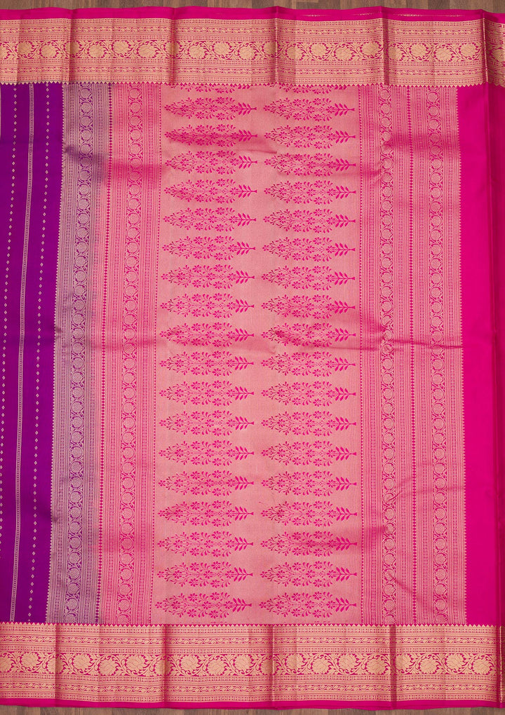 Purple Zariwork Pure Silk Saree