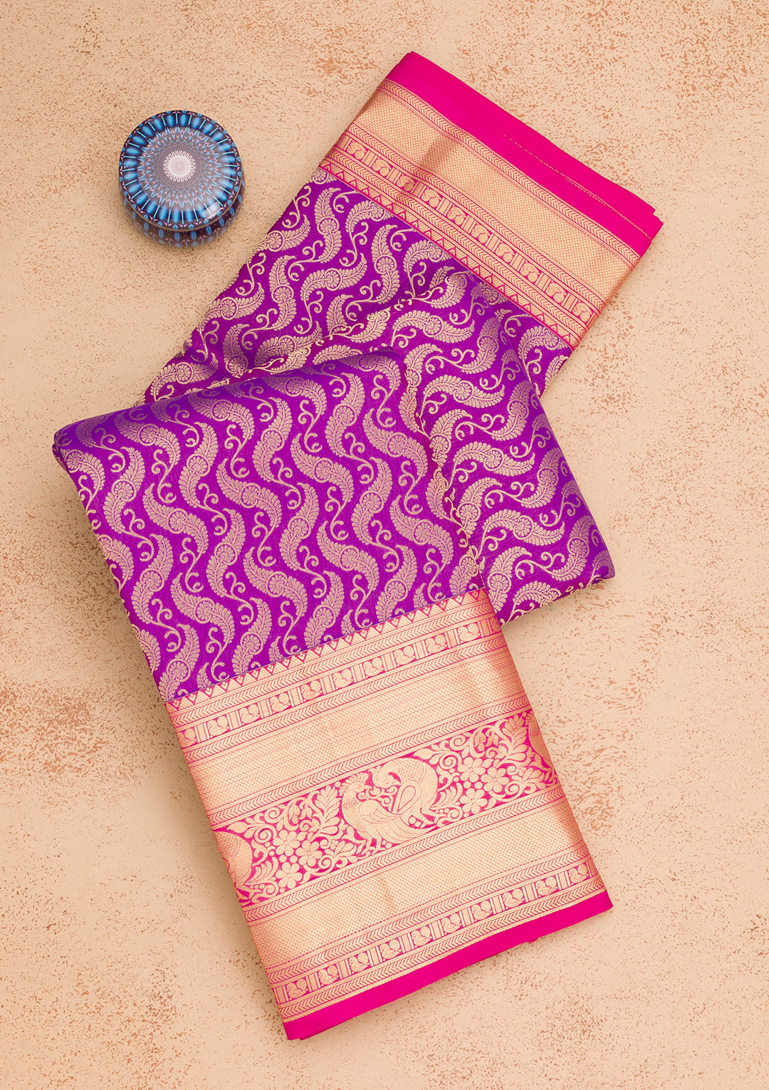 Purple Zariwork Pure Silk Saree