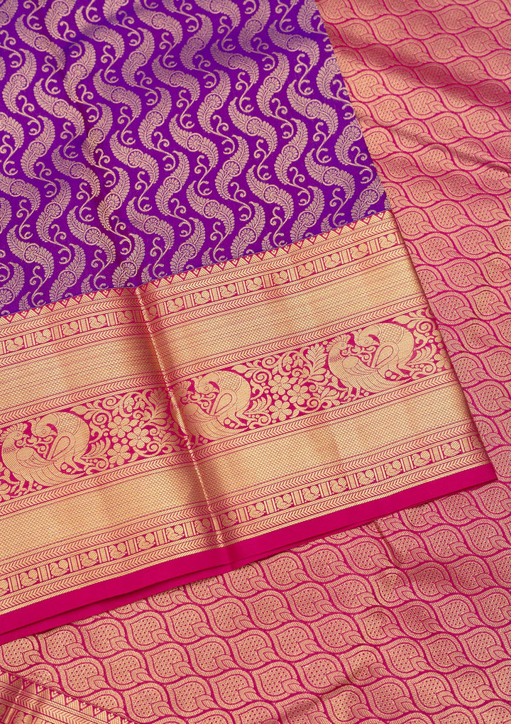 Purple Zariwork Pure Silk Saree