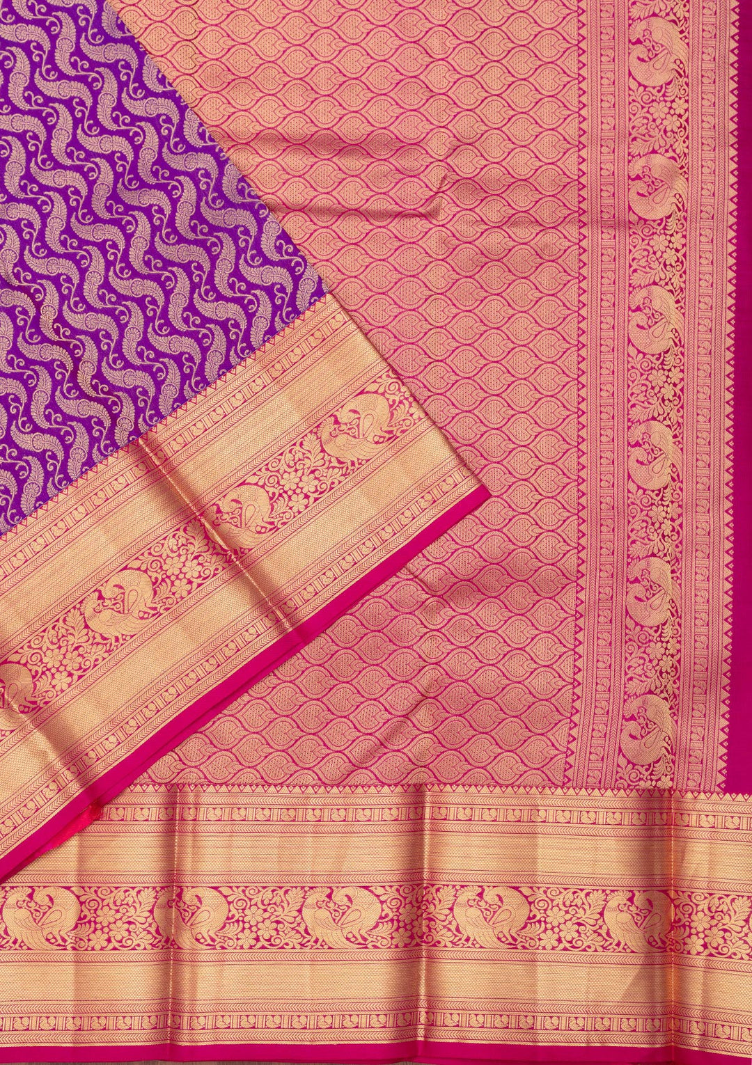 Purple Zariwork Pure Silk Saree