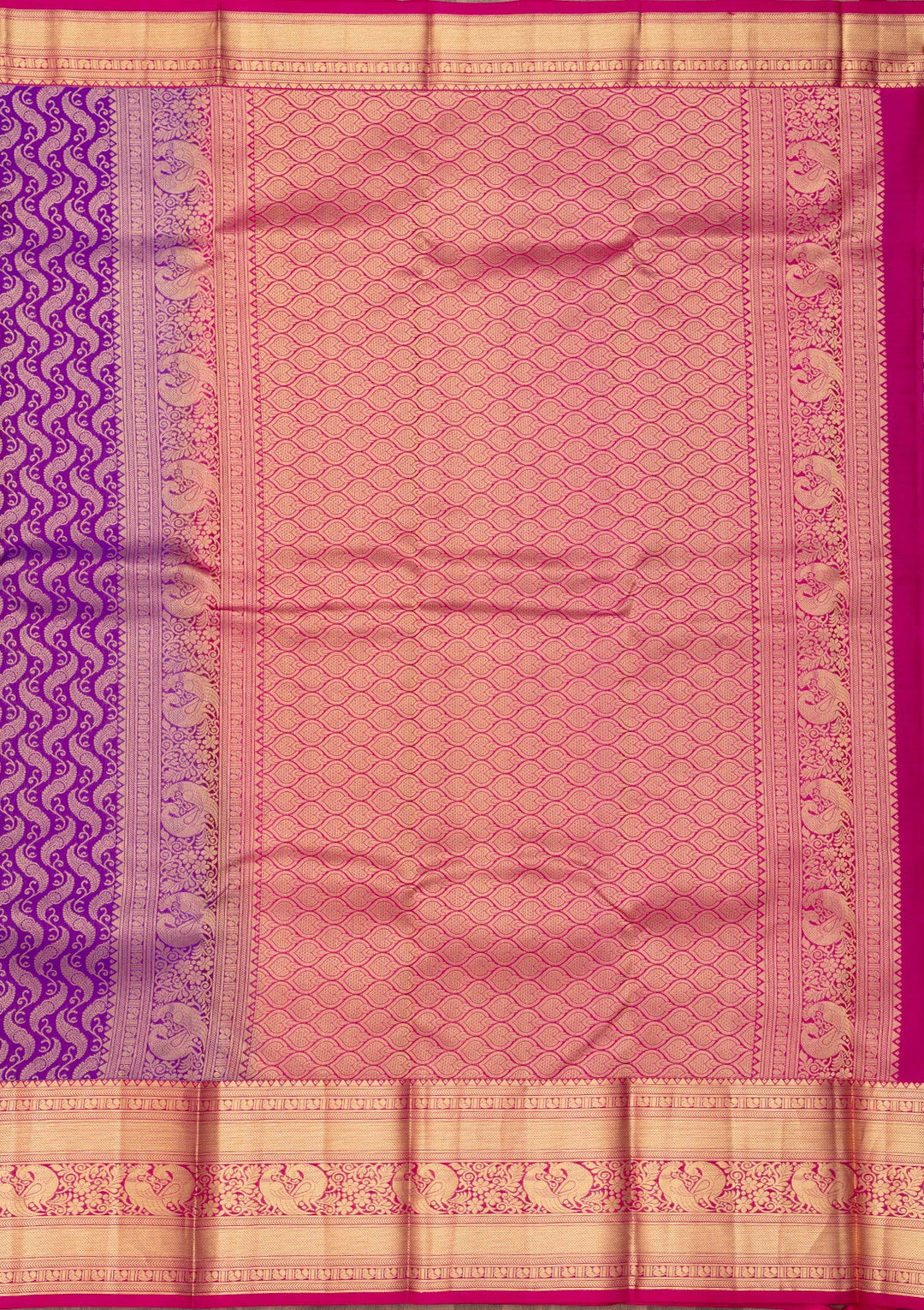 Purple Zariwork Pure Silk Saree