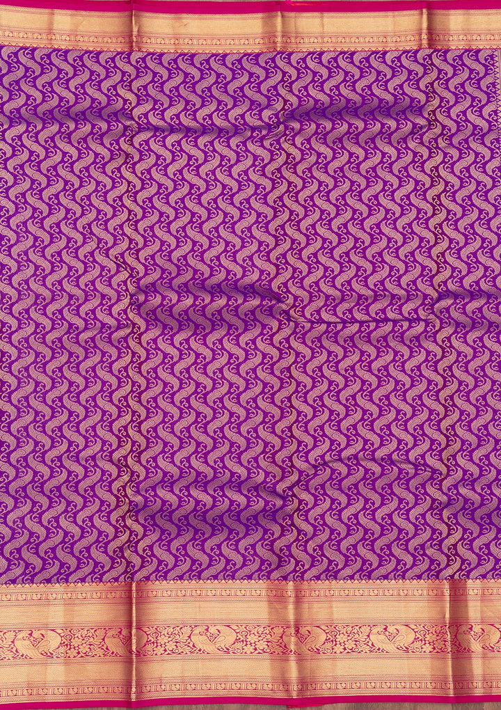 Purple Zariwork Pure Silk Saree