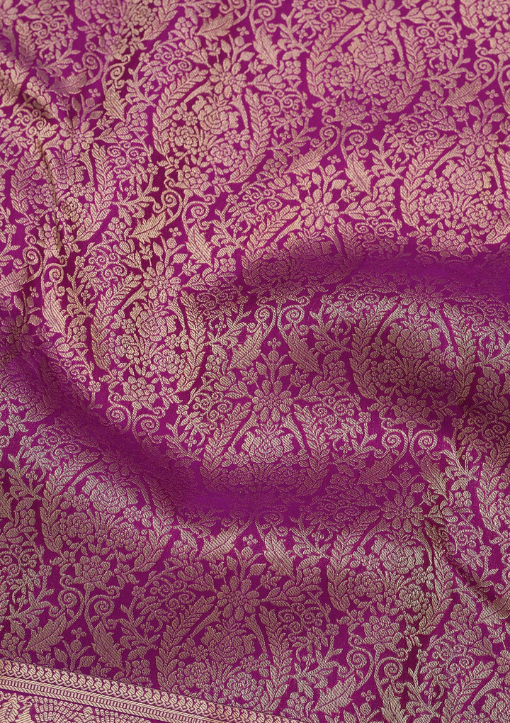Purple Zariwork Pure Silk Saree