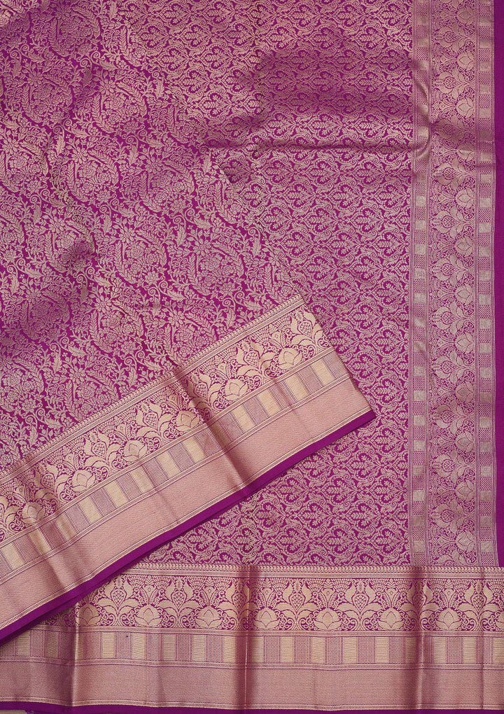 Purple Zariwork Pure Silk Saree