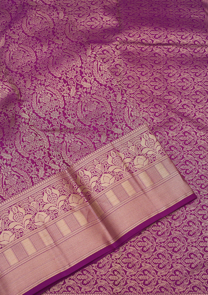 Purple Zariwork Pure Silk Saree