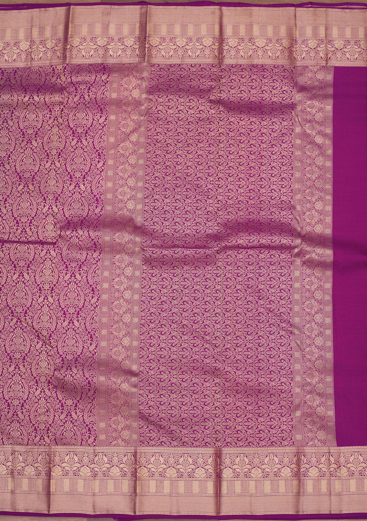 Purple Zariwork Pure Silk Saree