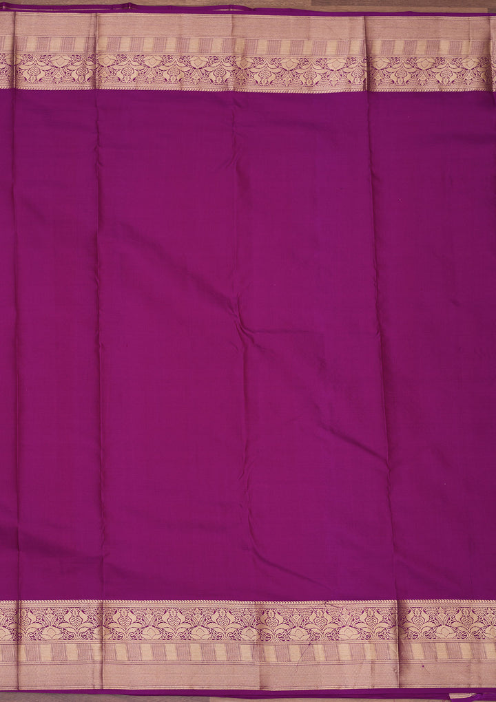 Purple Zariwork Pure Silk Saree