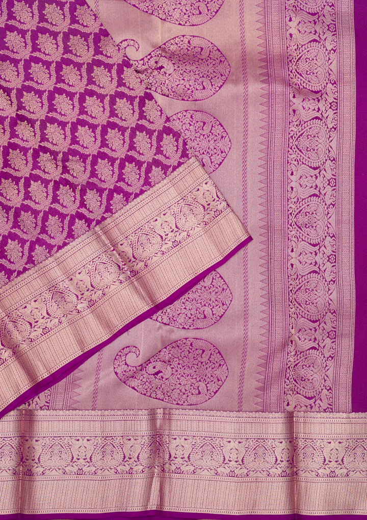Purple Zariwork Pure Silk Saree