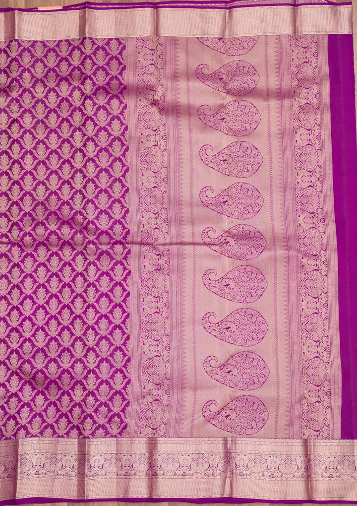 Purple Zariwork Pure Silk Saree