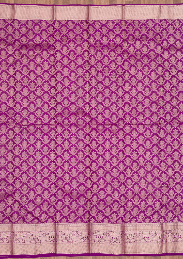 Purple Zariwork Pure Silk Saree