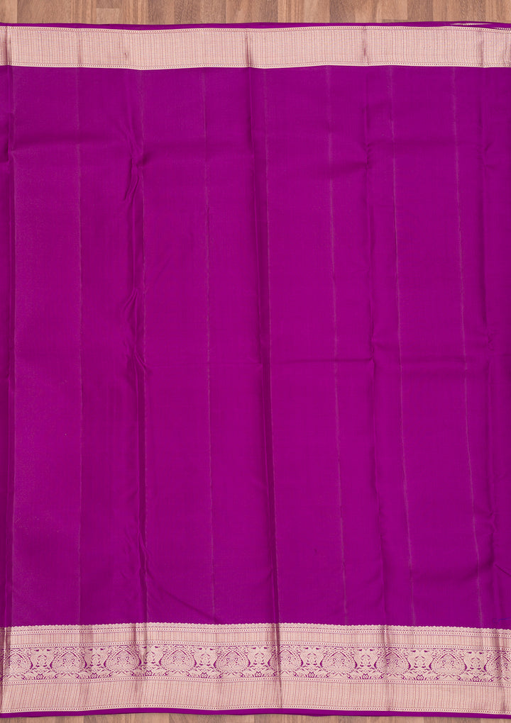 Purple Zariwork Pure Silk Saree