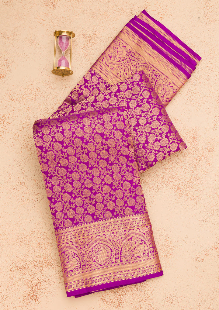 Purple Zariwork Pure Silk Saree