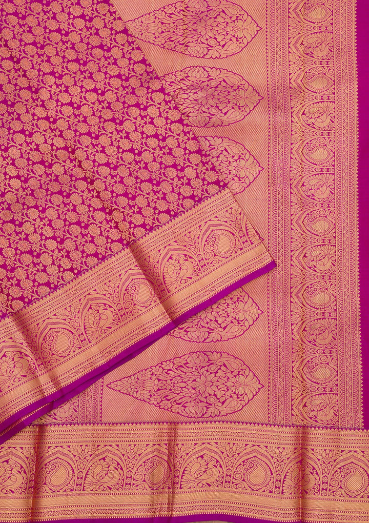 Purple Zariwork Pure Silk Saree