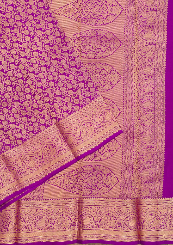 Purple Zariwork Pure Silk Saree