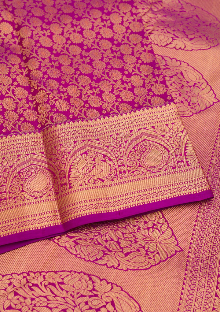 Purple Zariwork Pure Silk Saree