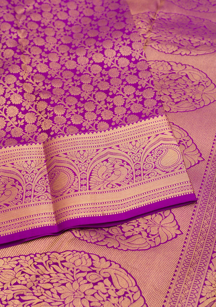 Purple Zariwork Pure Silk Saree
