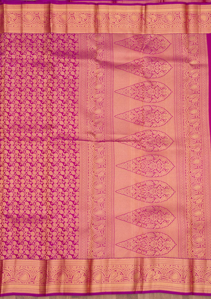 Purple Zariwork Pure Silk Saree