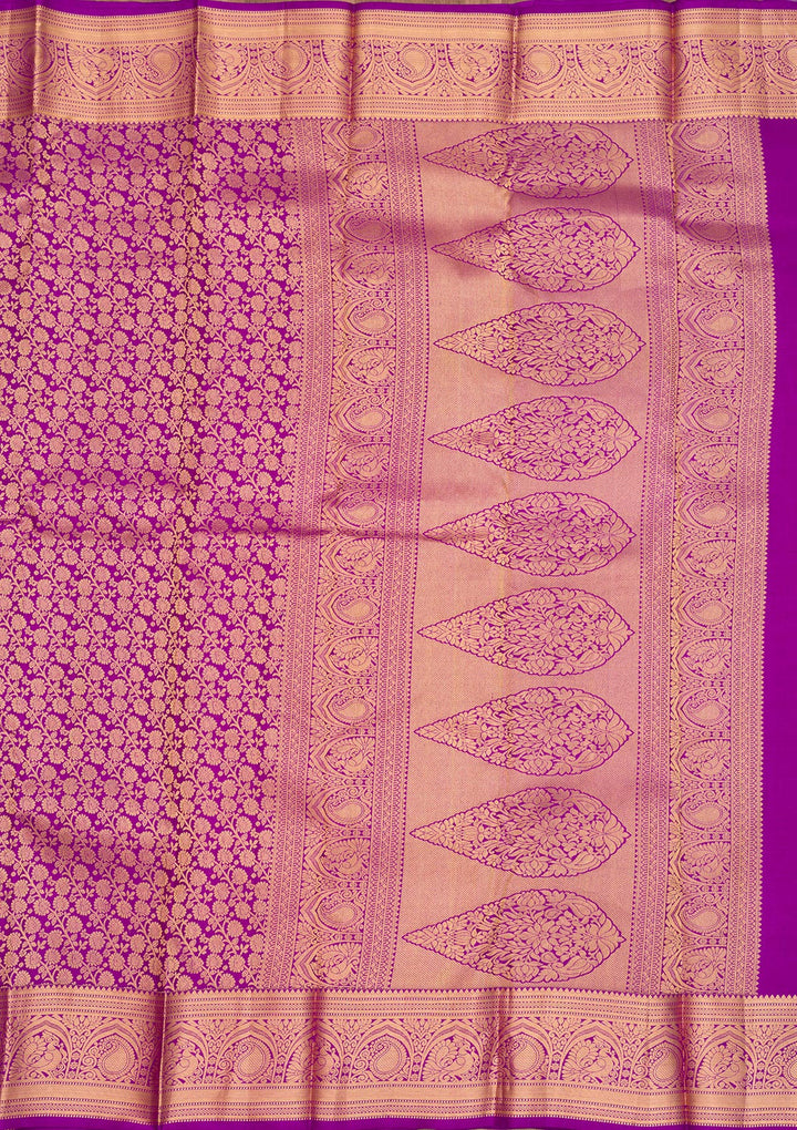 Purple Zariwork Pure Silk Saree