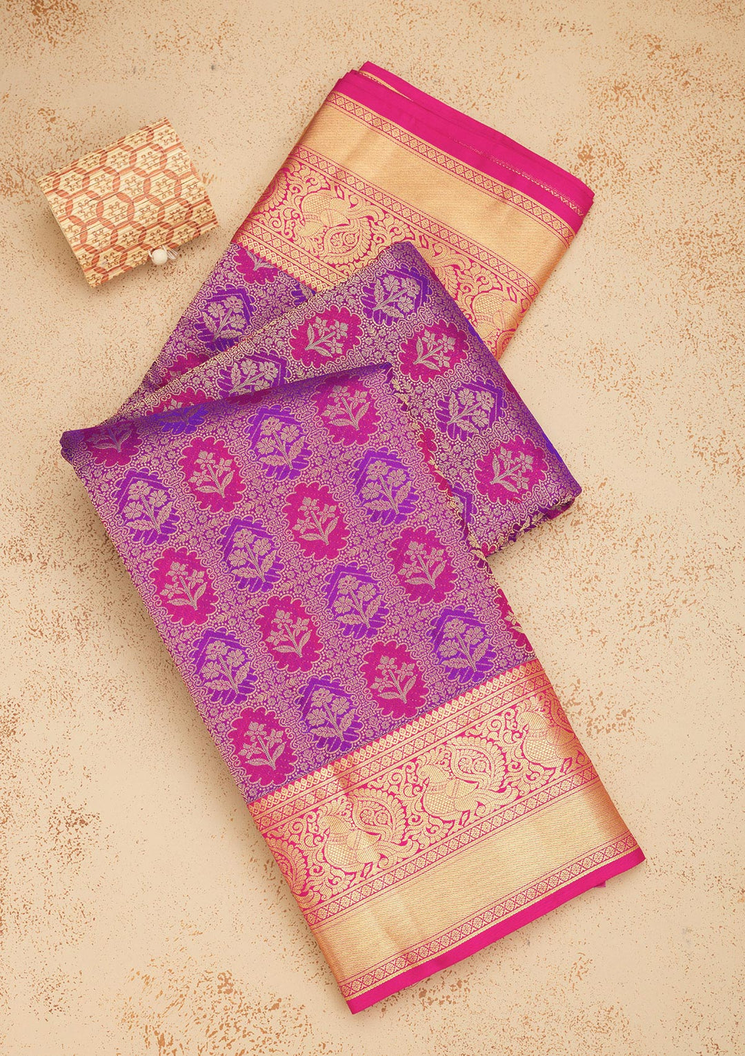 Purple Zariwork Pure Silk Saree