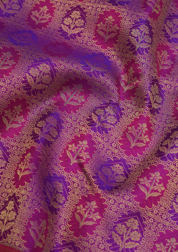 Purple Zariwork Pure Silk Saree