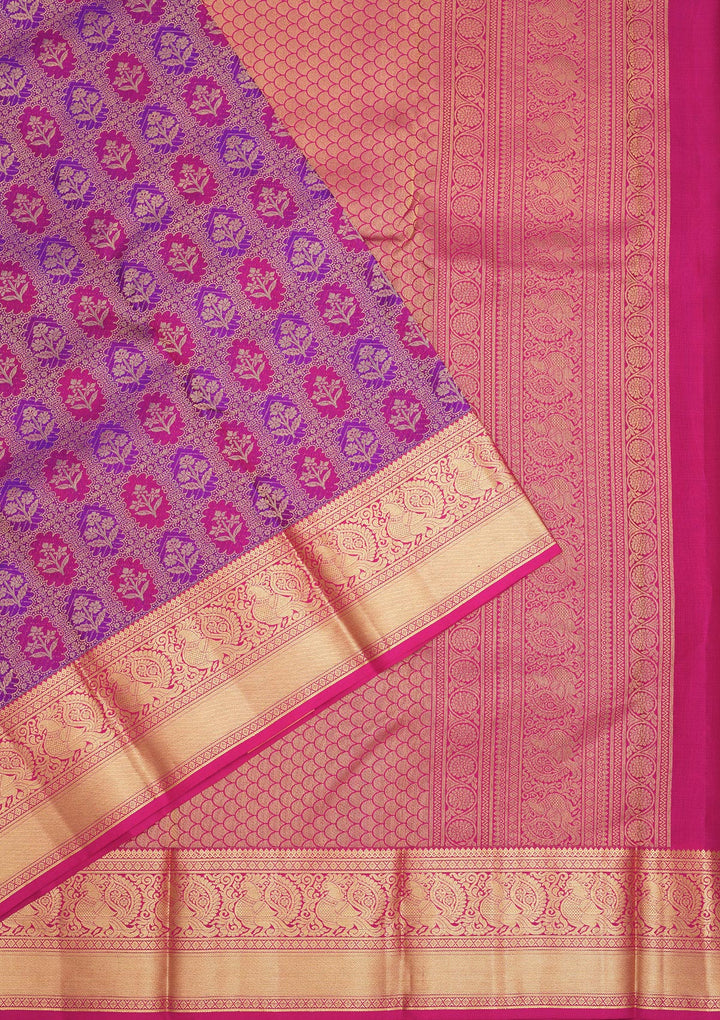 Purple Zariwork Pure Silk Saree