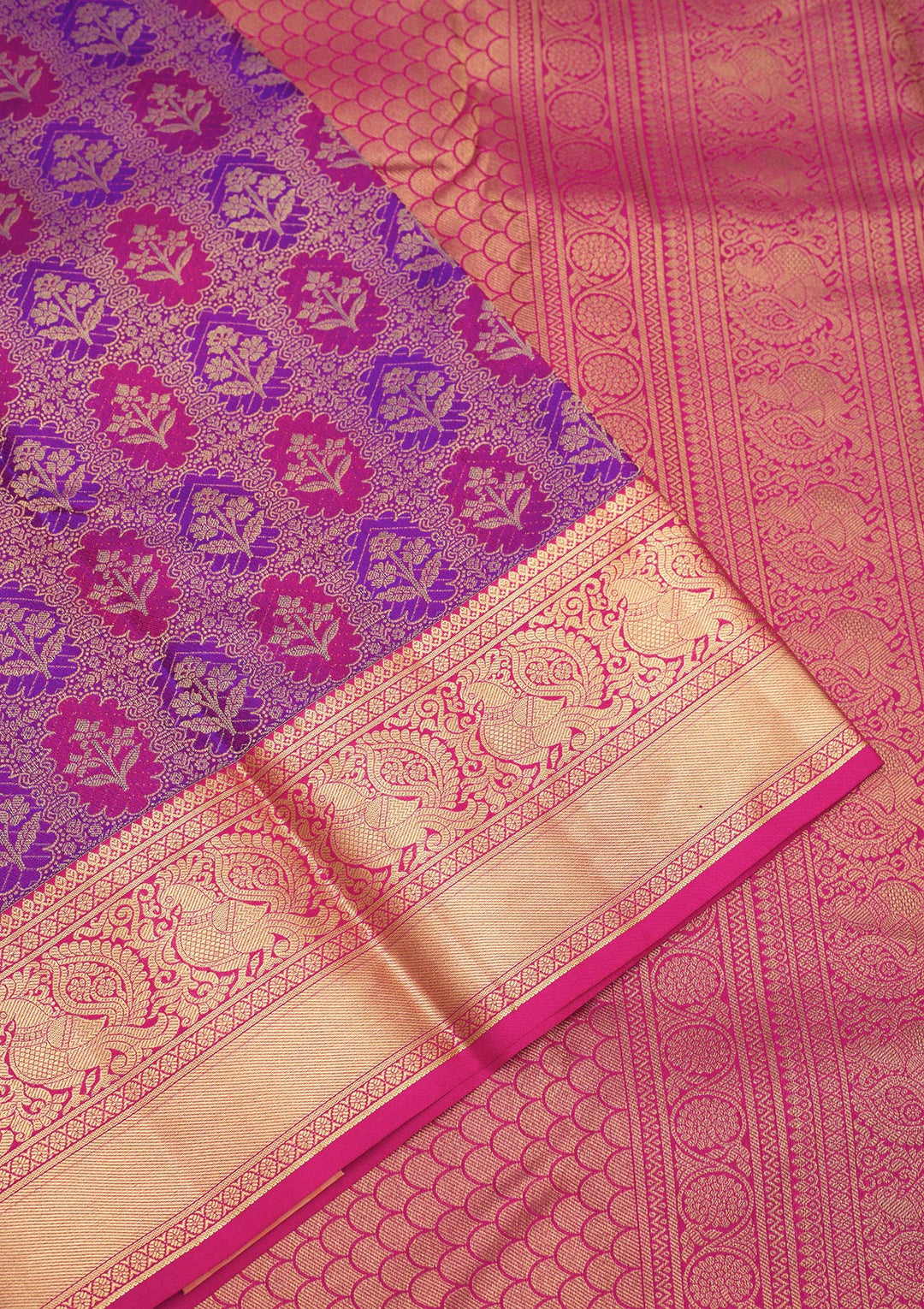 Purple Zariwork Pure Silk Saree