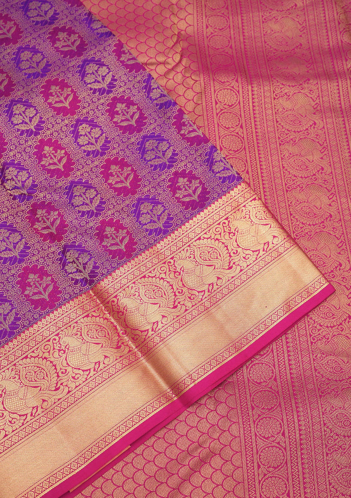 Purple Zariwork Pure Silk Saree