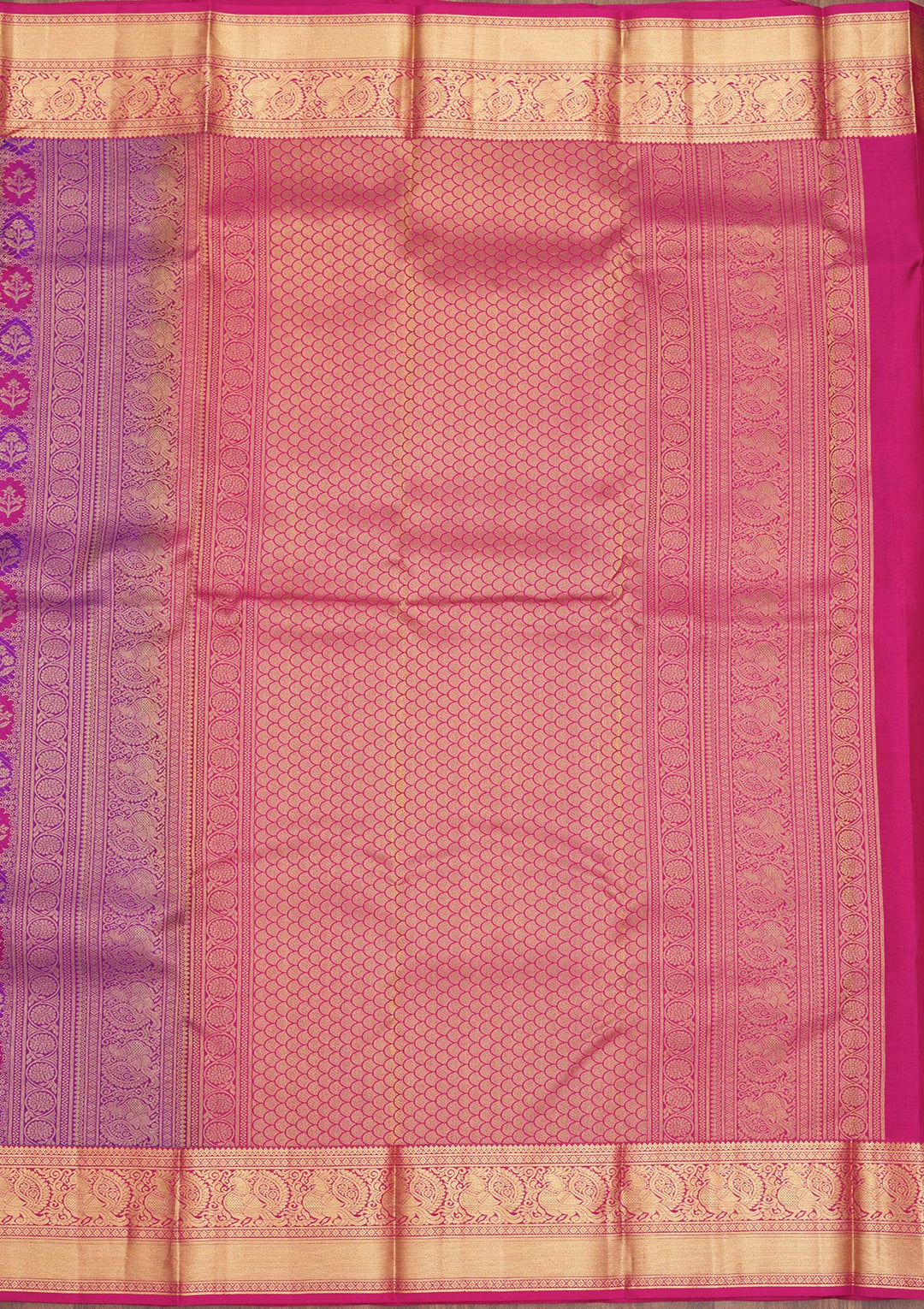 Purple Zariwork Pure Silk Saree