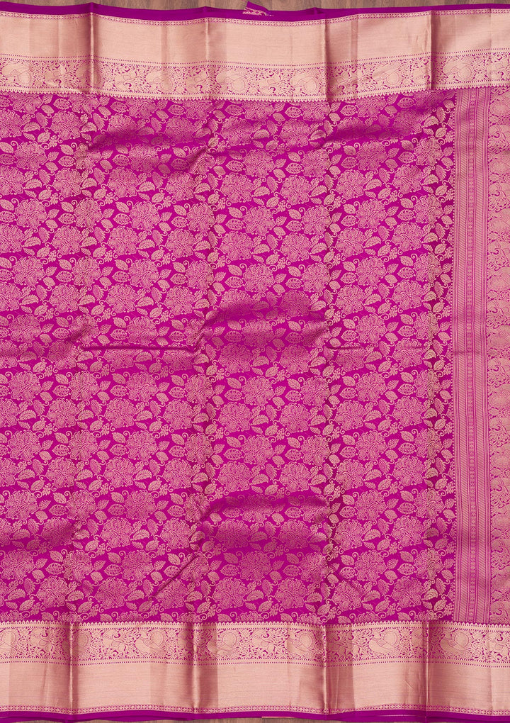 Purple Zariwork Pure Silk Saree