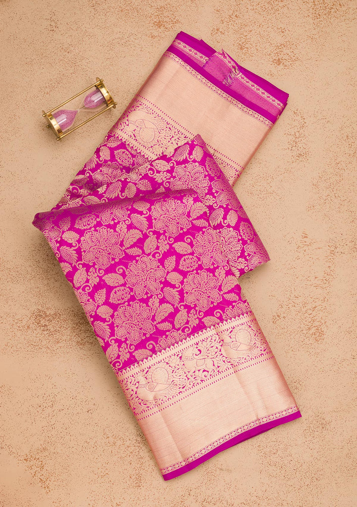 Purple Zariwork Pure Silk Saree