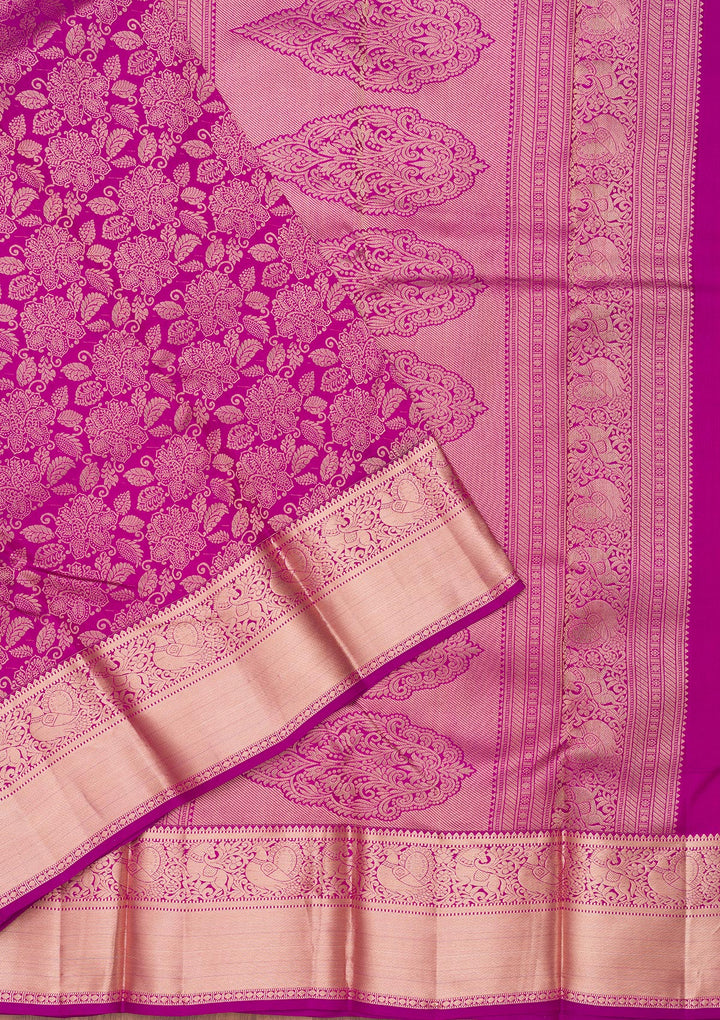 Purple Zariwork Pure Silk Saree