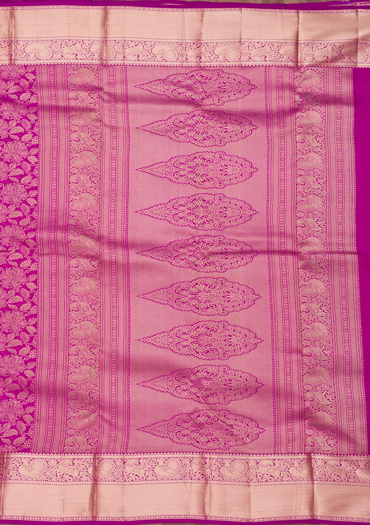 Purple Zariwork Pure Silk Saree