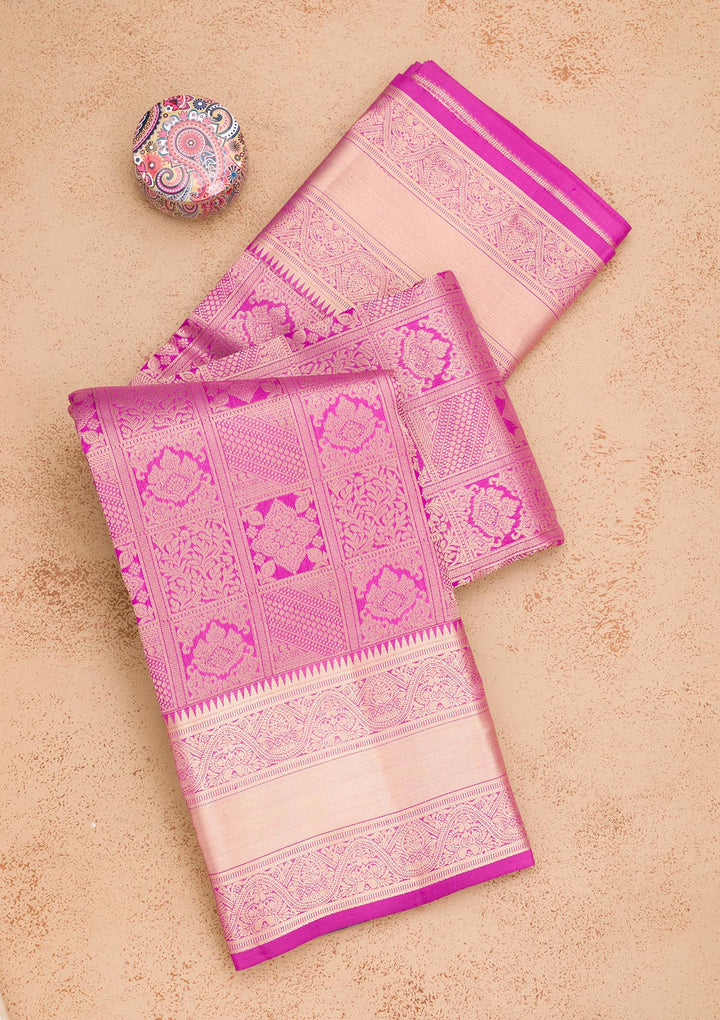 Purple Zariwork Pure Silk Saree