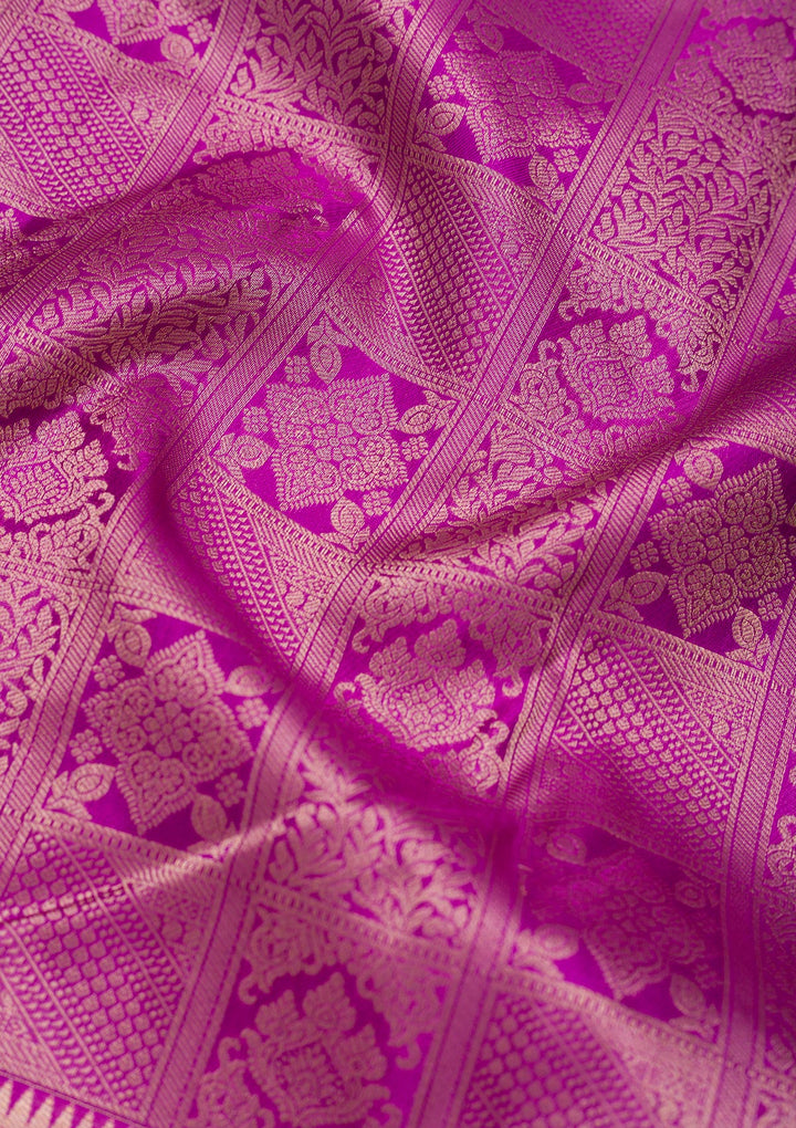 Purple Zariwork Pure Silk Saree