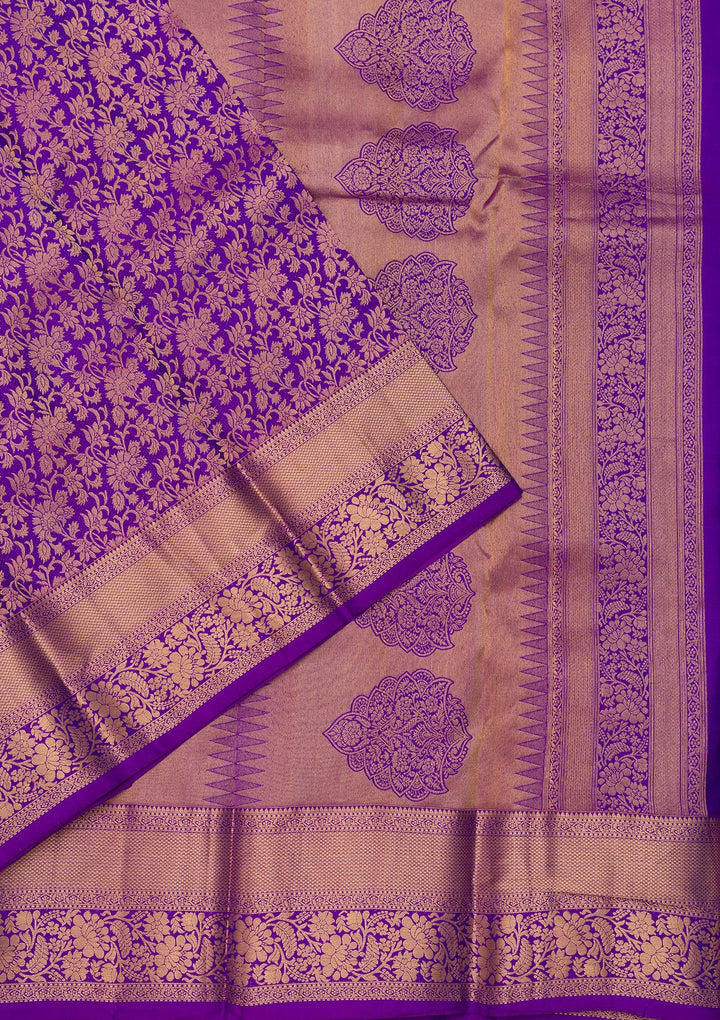 Purple Zariwork Pure Silk Saree