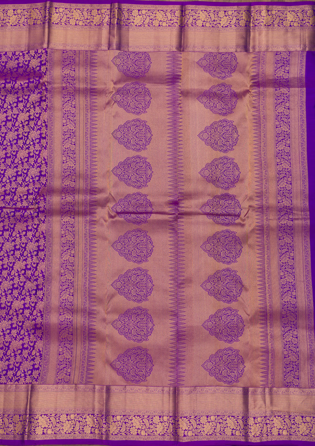 Purple Zariwork Pure Silk Saree