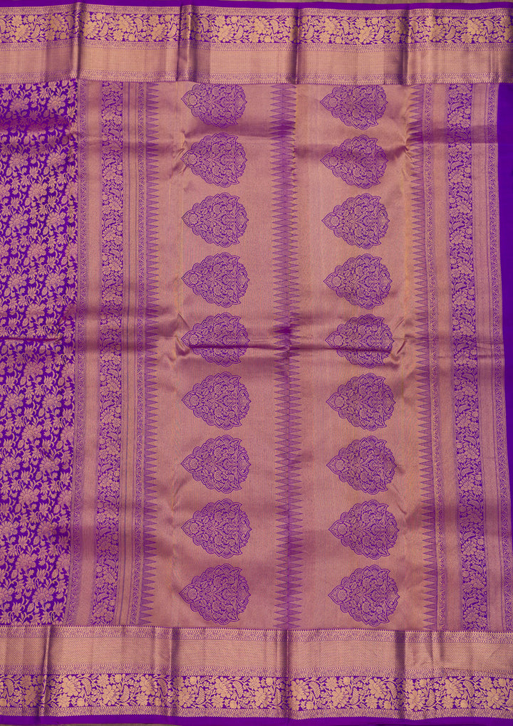 Purple Zariwork Pure Silk Saree