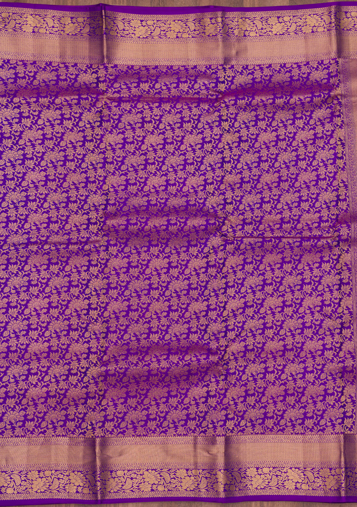 Purple Zariwork Pure Silk Saree