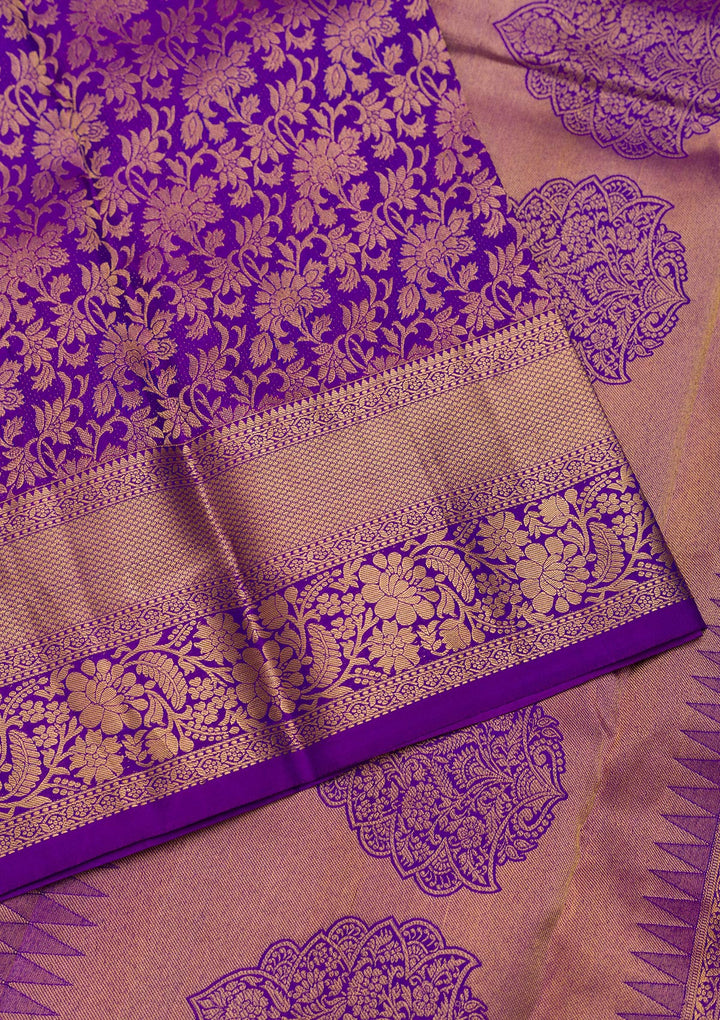 Purple Zariwork Pure Silk Saree