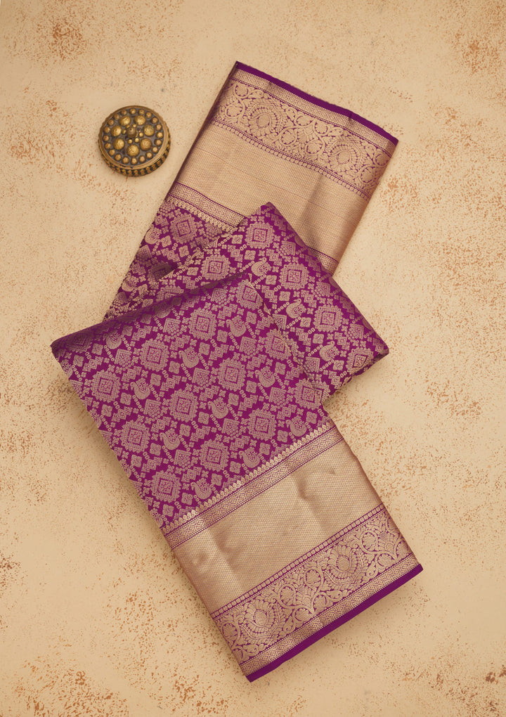 Purple Zariwork Pure Silk Saree