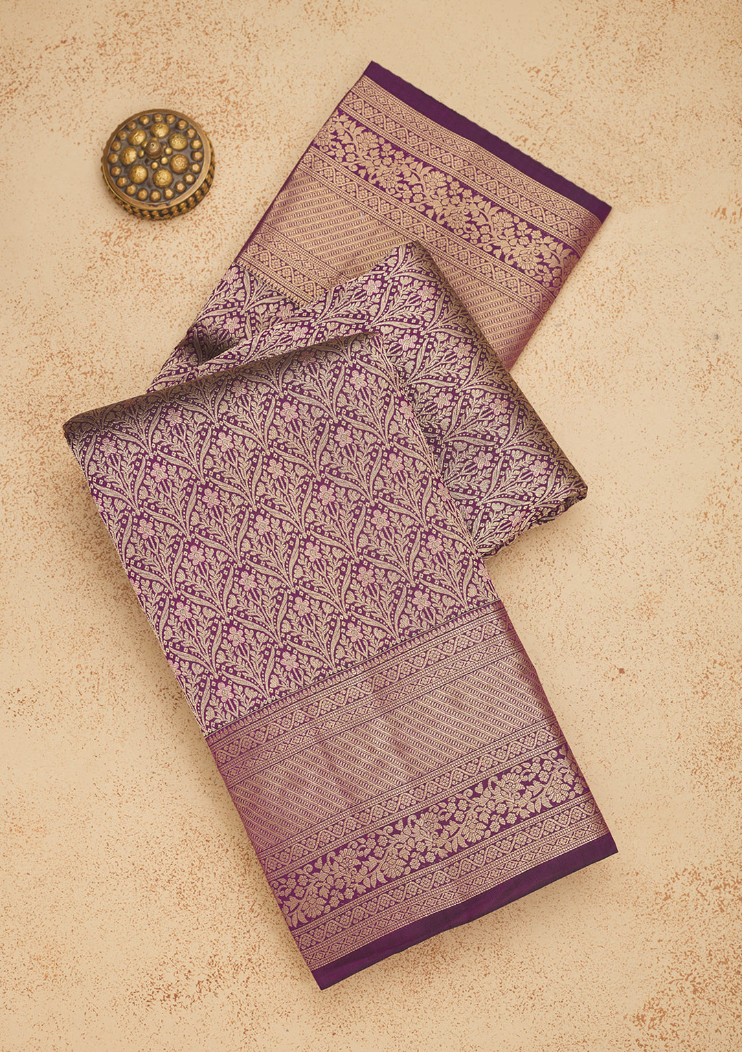 Purple Zariwork Pure Silk Saree
