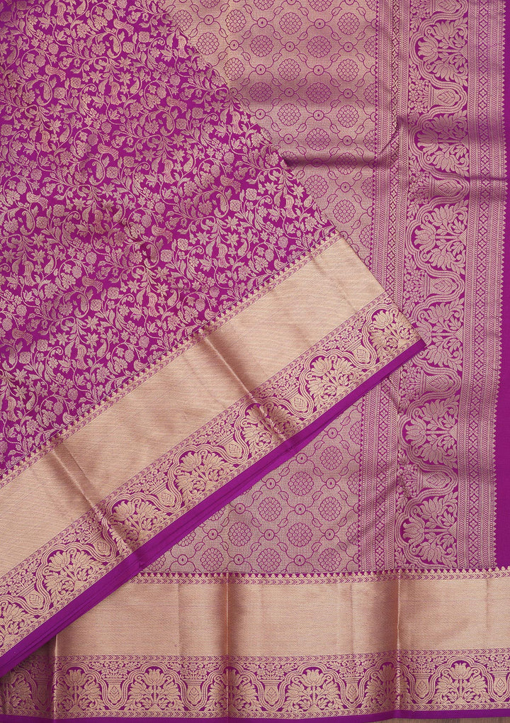 Purple Zariwork Pure Silk Saree