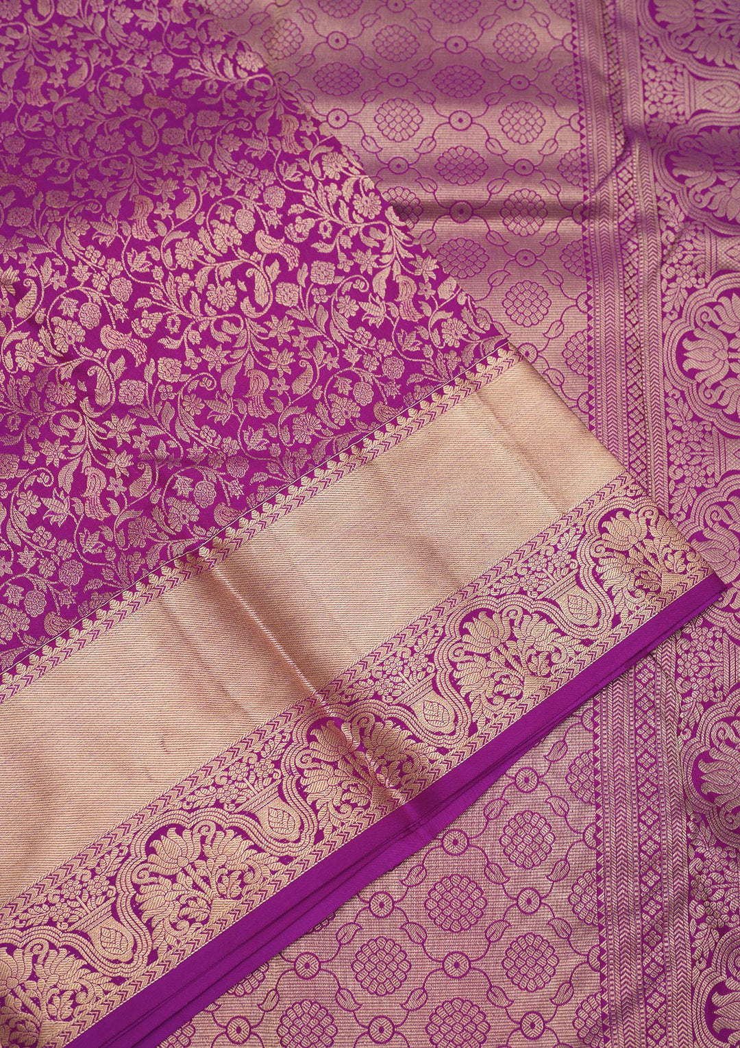 Purple Zariwork Pure Silk Saree